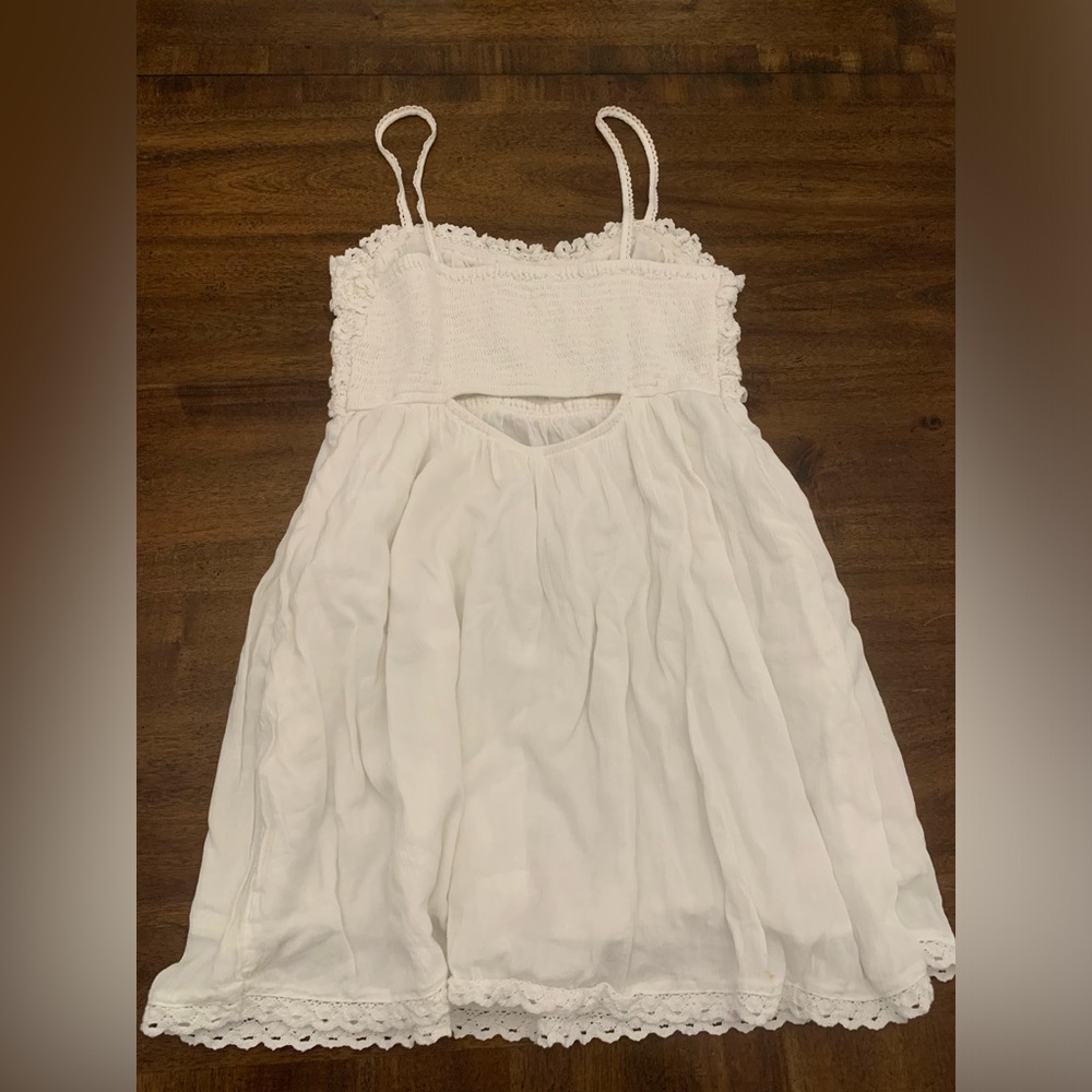 American Eagle Dress Women’s Medium White Mini Dress Ruffles Sleeveless - Picture 3 of 3